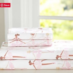 Pottery Barn Kids NEW Pink Ballerina Full Sheets